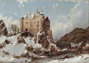 Karl Julius von Leypold Burgberg im Schnee oil painting artist